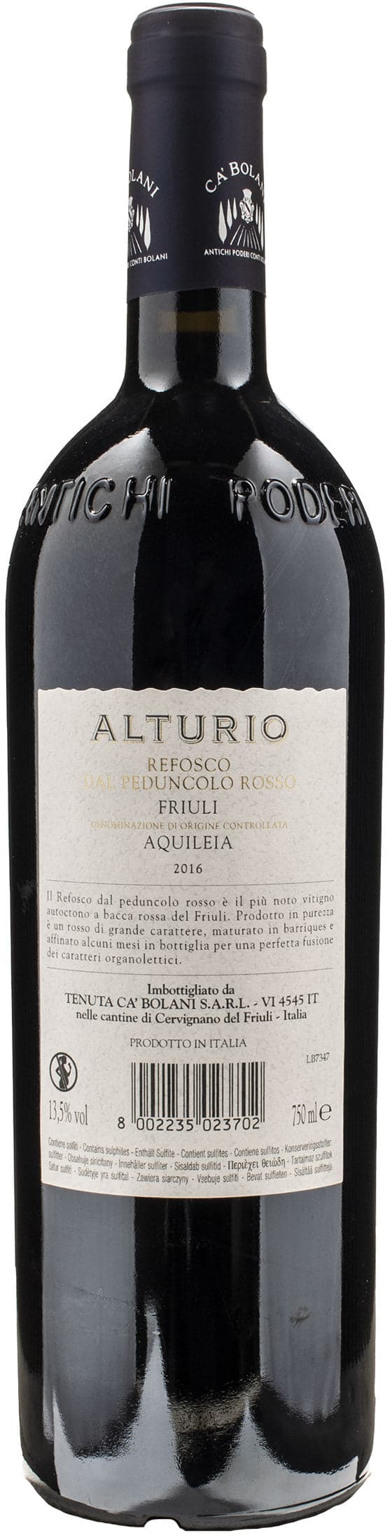 Ca' Bolani Alturio Refosco 2016