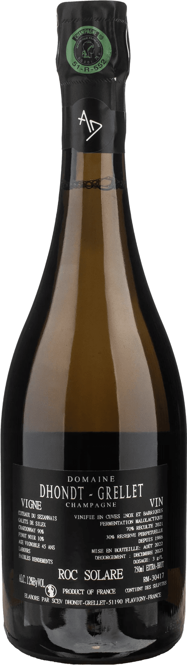 Dhondt Grellet Champagne Roc Solare Extra Brut