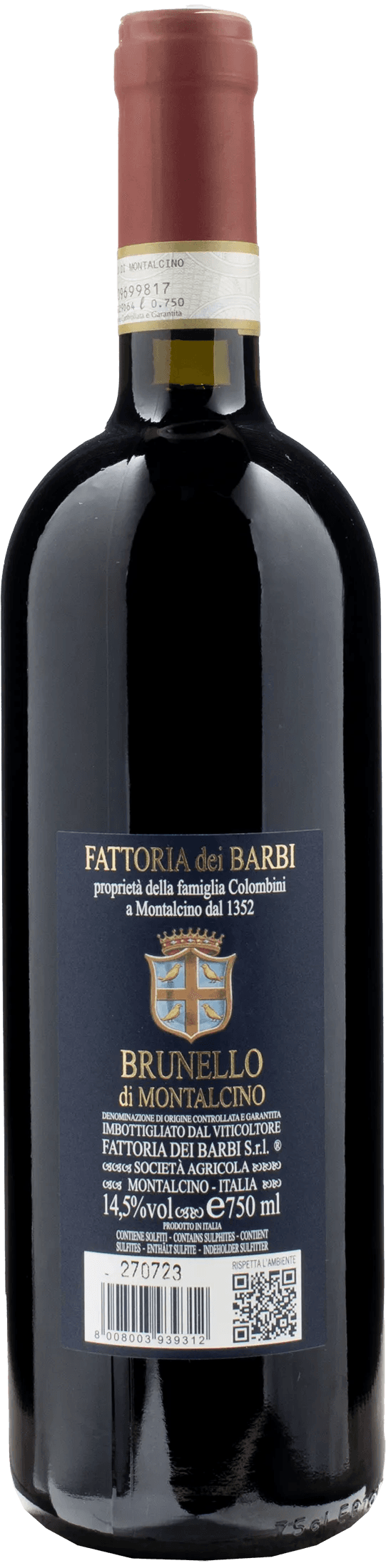Fattoria dei Barbi Brunello di Montalcino 2019