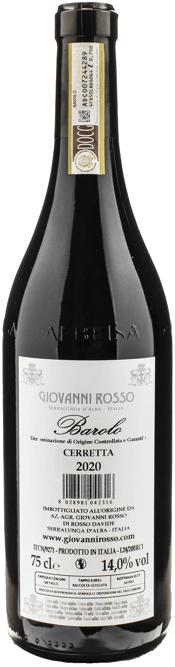 Giovanni Rosso Barolo Cerretta 2020