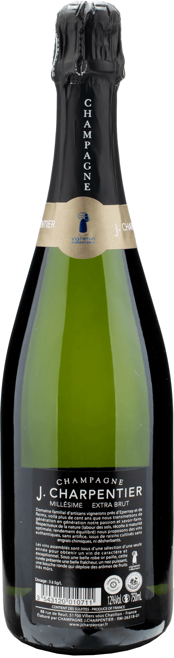 J. Charpentier Champagne Extra Brut Millesime 2018