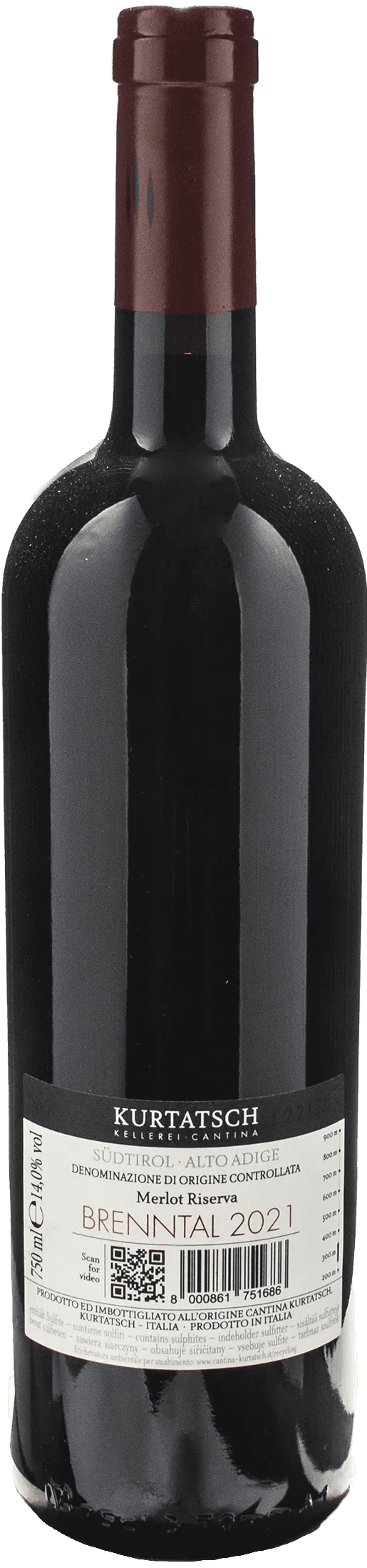 Kurtatsch Merlot Riserva Brenntal 2021