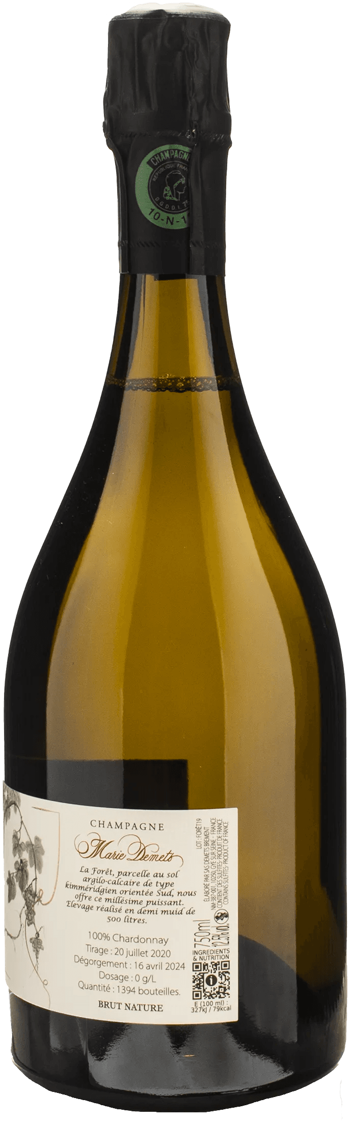 Marie Demets Champagne La Foret Brut Nature 2019