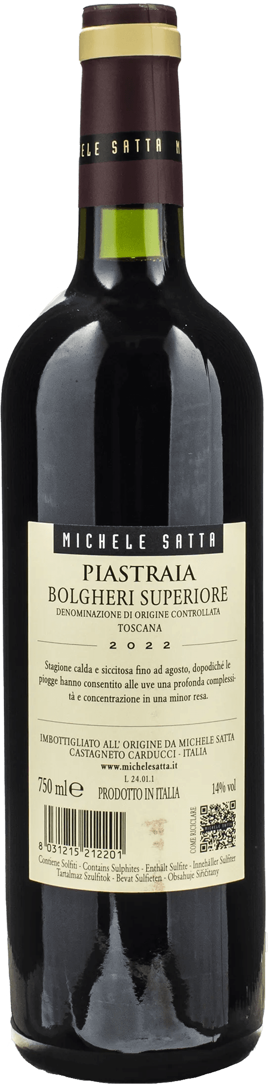Michele Satta Bolgheri Superiore Piastraia 2022
