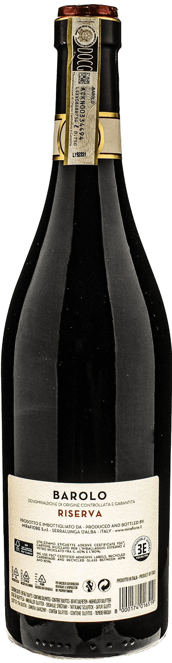 Mirafiore Barolo Casa di Mirafiore Riserva 2016