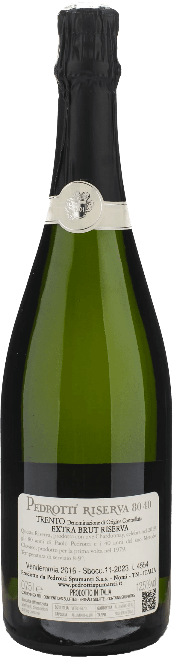 Pedrotti Trento Riserva 80 40 Extra Brut 2016