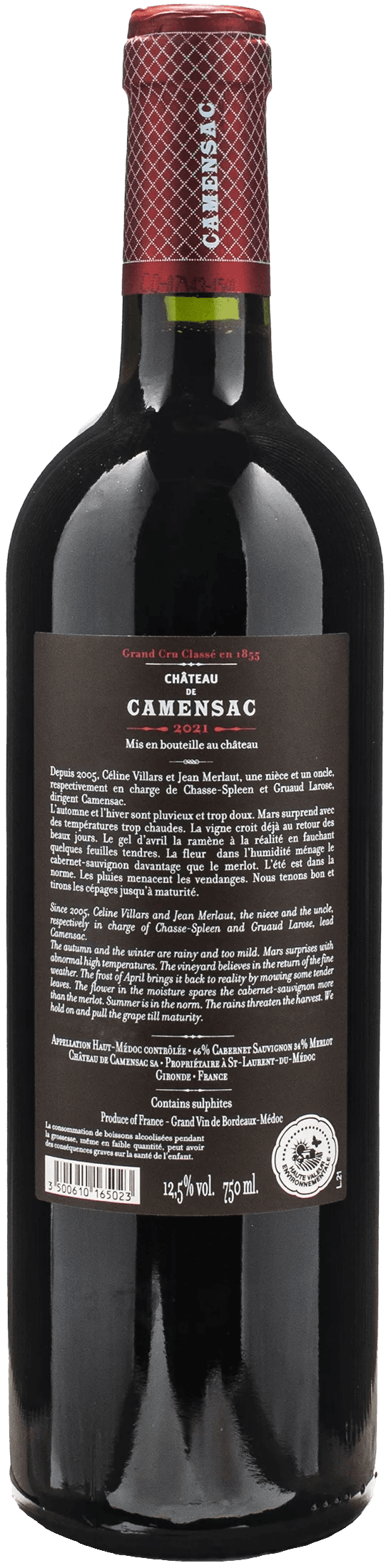 Chateau de Camensac Grand Cru Haut Medoc 2021