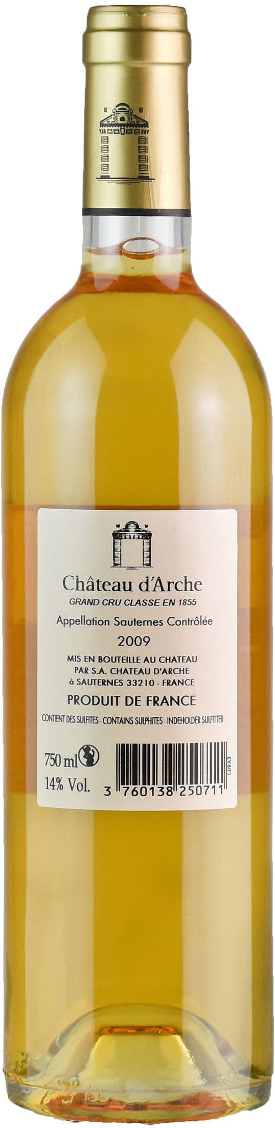 Chateau d'Arche Grand Cru Classe de Sauternes 2009