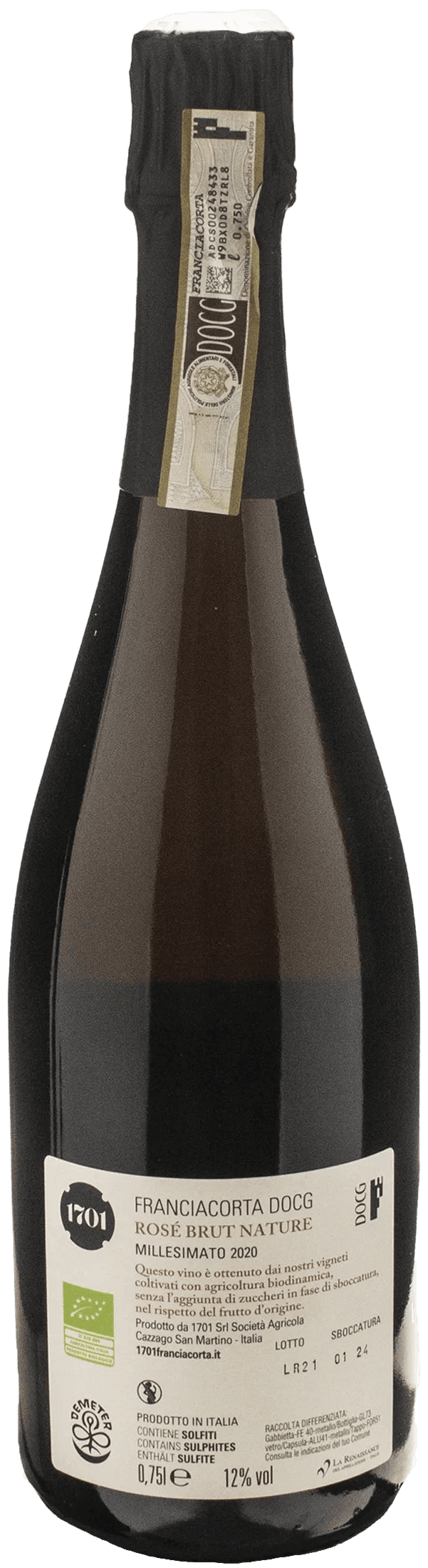 1701 Franciacorta Rosè Brut Nature 2020