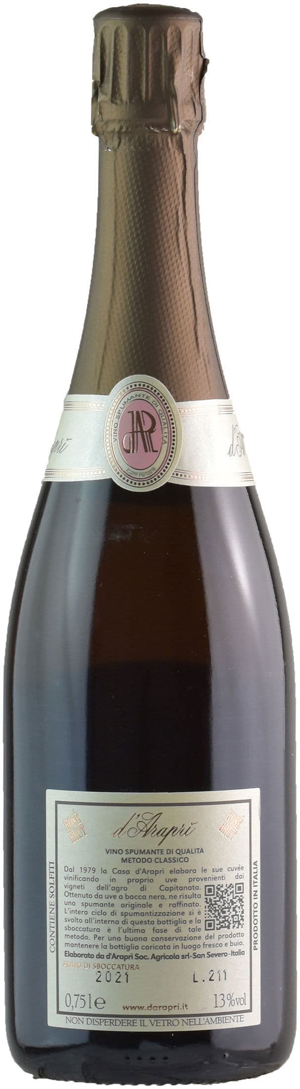 D'Arapri Rosè Brut Metodo Classico