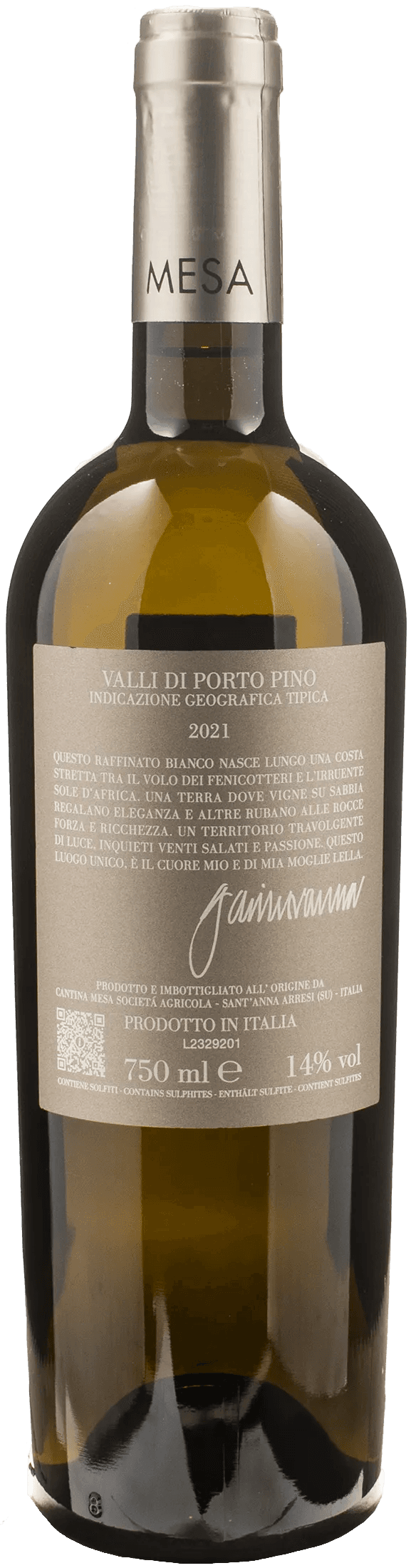 Mesa Valli di Porto Pino Bianco Galesa 2021
