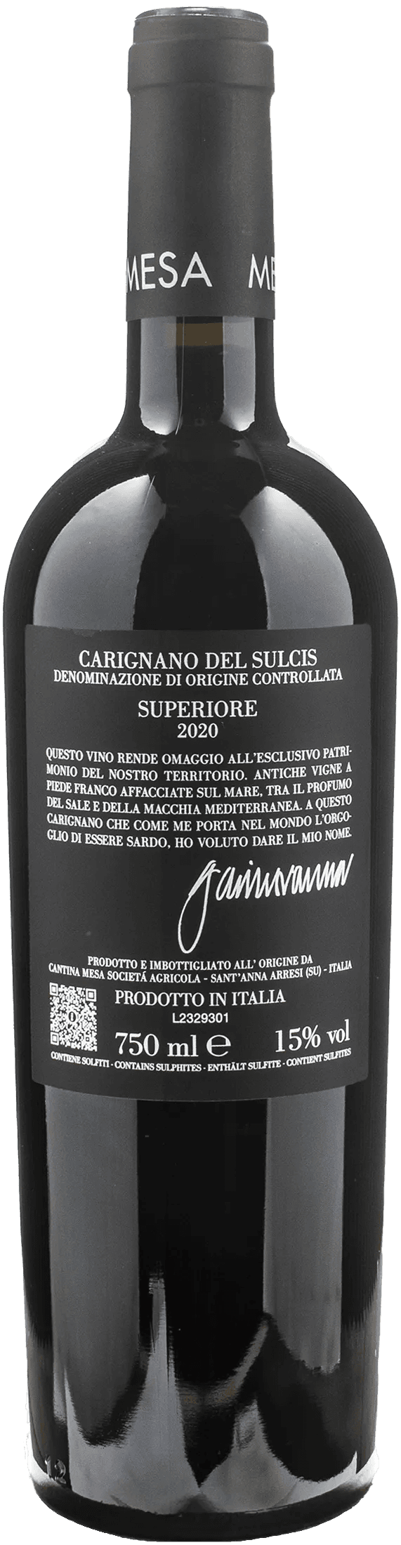 Mesa Carignano del Sulcis Superiore Gavino 2020