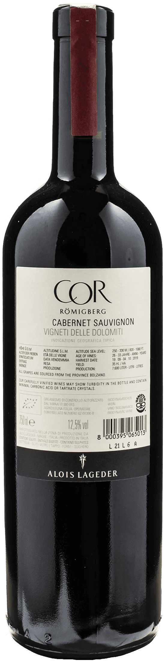Alois Lageder Cabernet Sauvignon Cor Romigberg 2019
