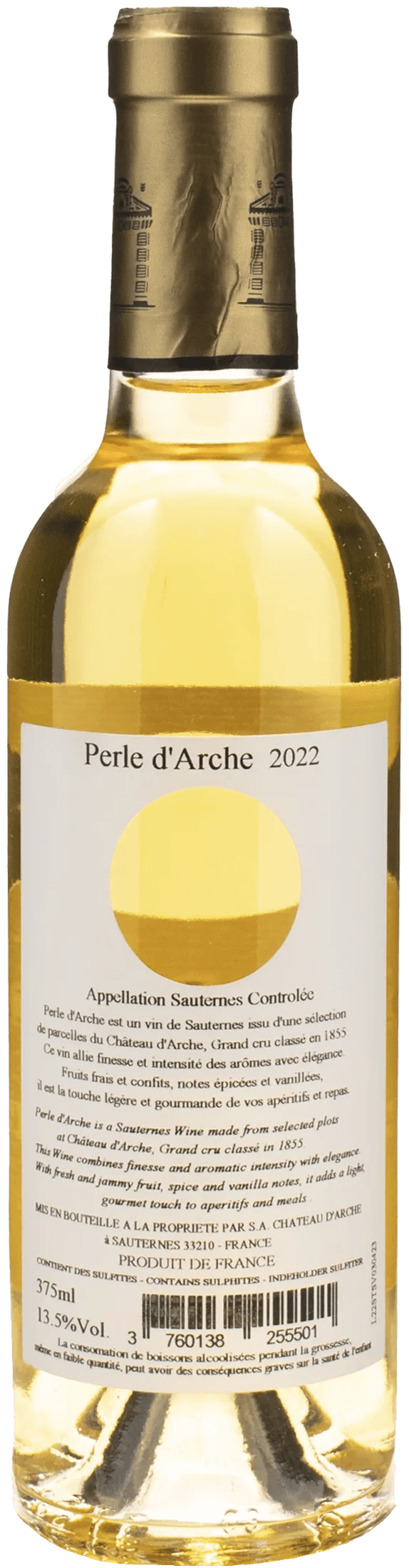 Chateau d'Arche Perle d'Arche Sauternes 0.375L 2022