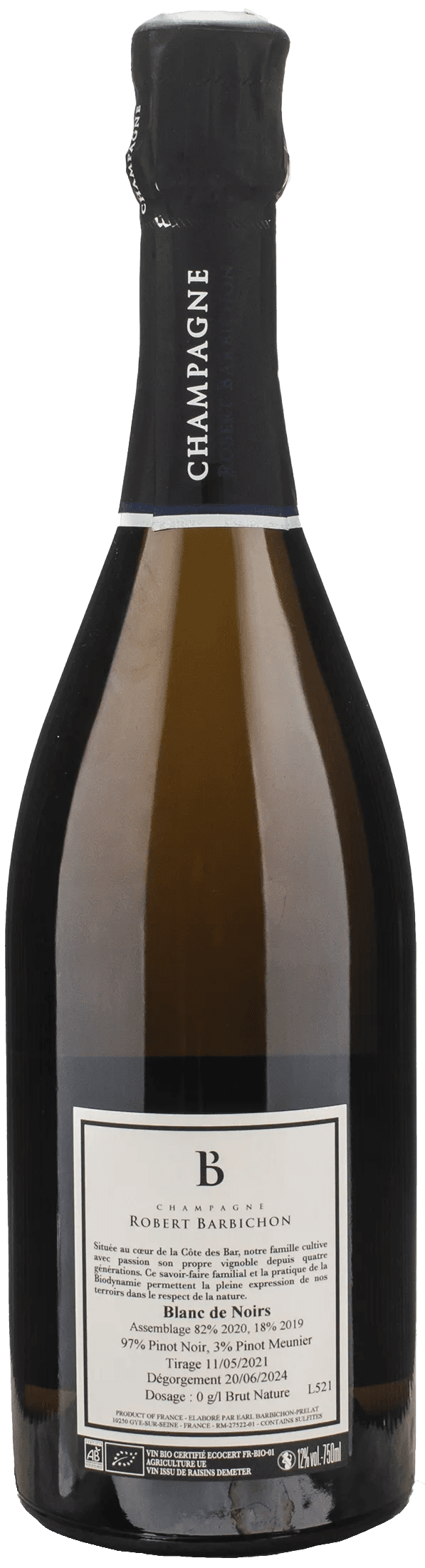 Barbichon Champagne Blanc de Noirs Brut Nature