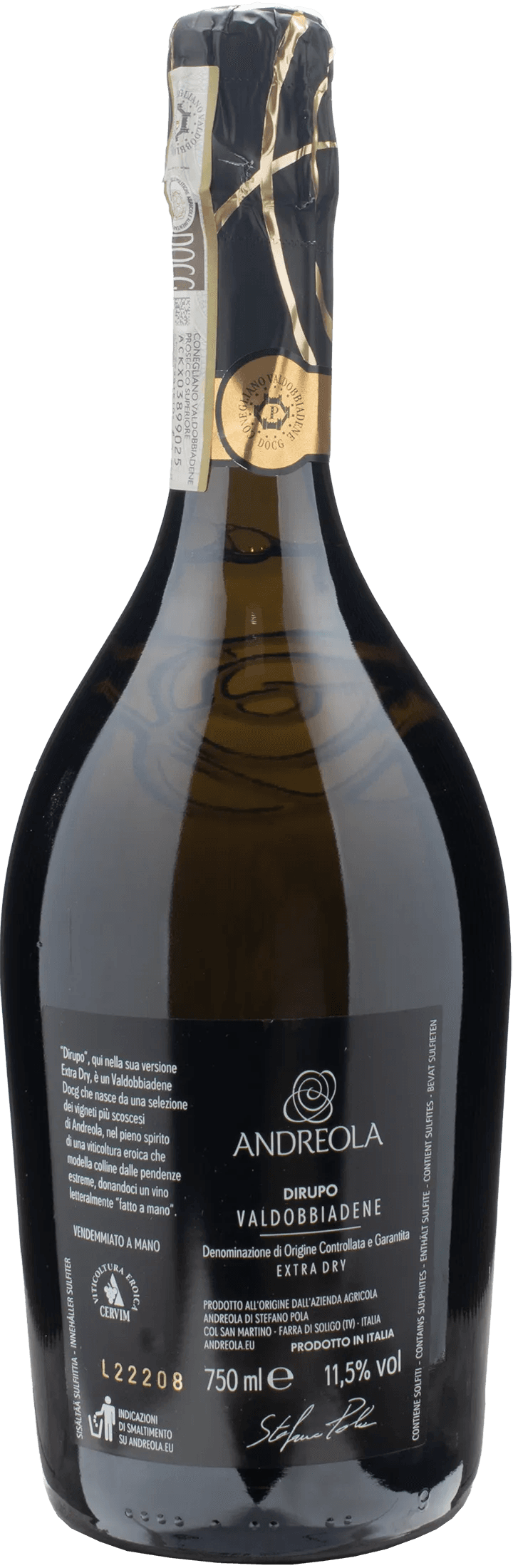 Andreola Valdobbiadene Vigneto Dirupo Extra Dry