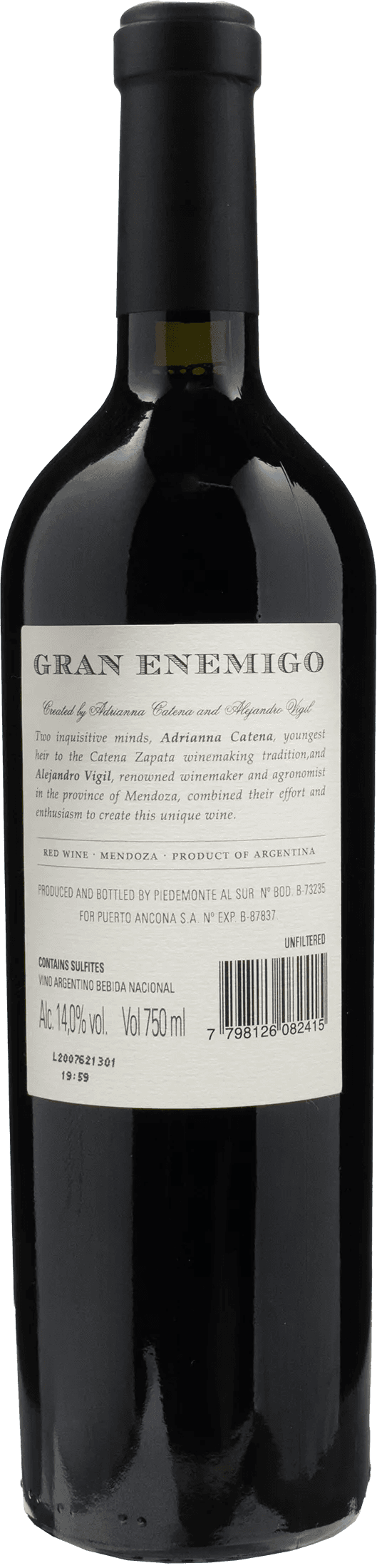 Bodega Aleanna Gran Enemigo 2019