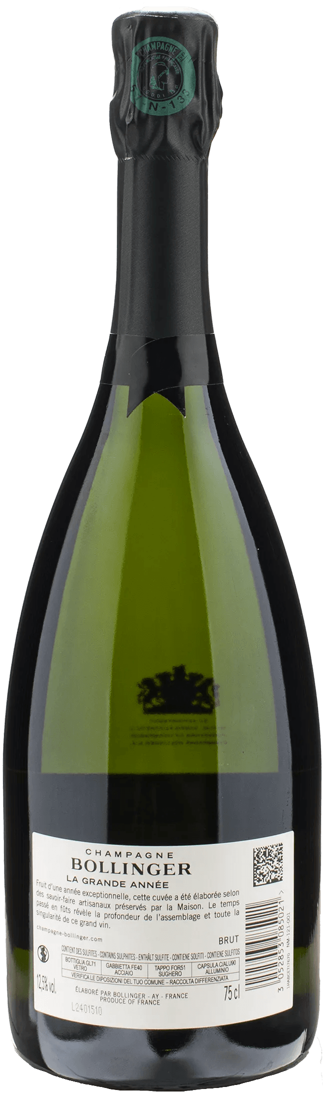 Bollinger Champagne La Grande Annee Brut 2015