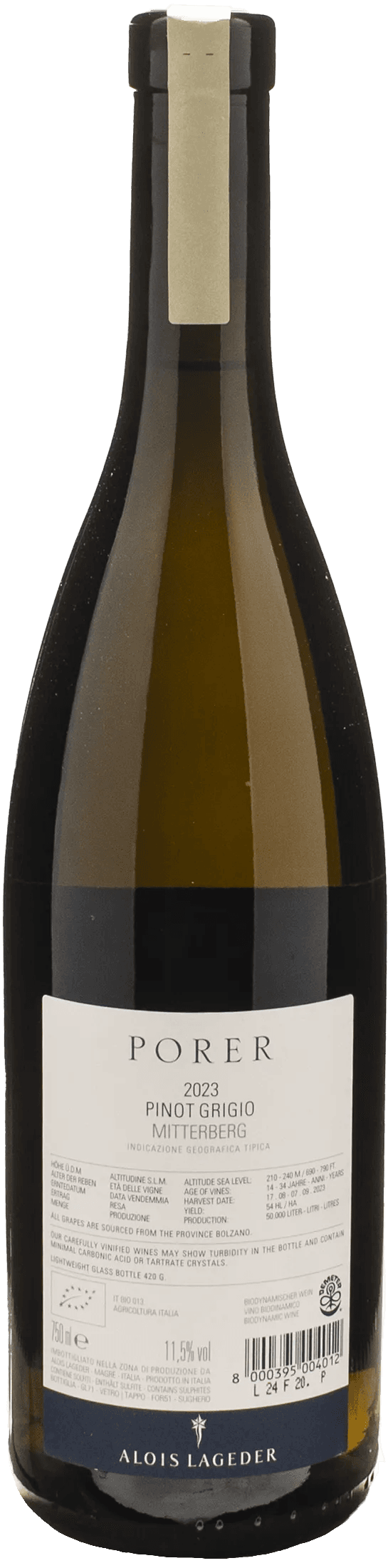 Alois Lageder Pinot Grigio Porer 2023