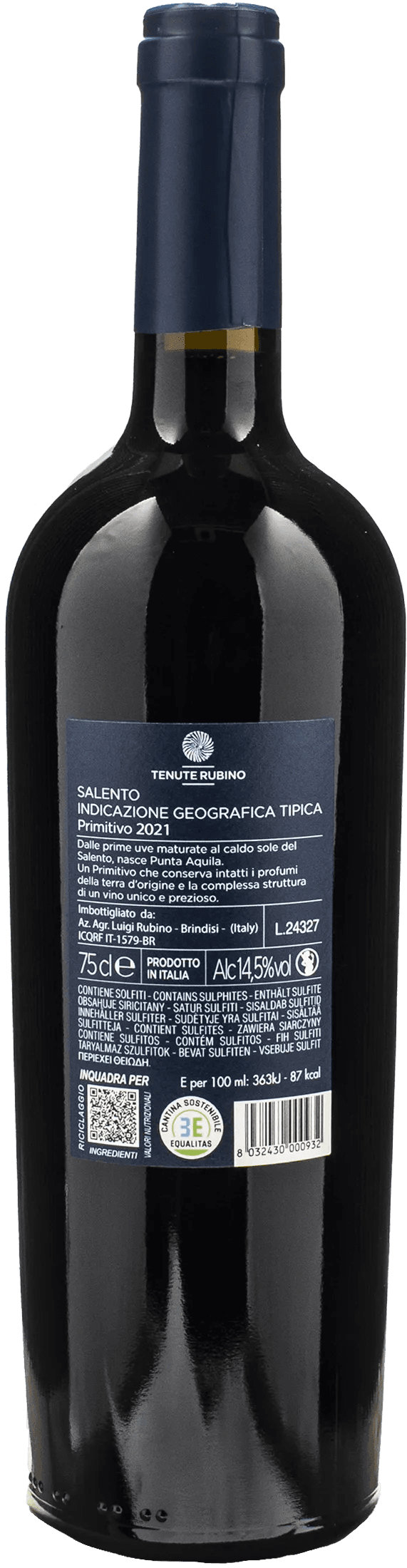 Tenute Rubino Primitivo Punta Aquila 2021