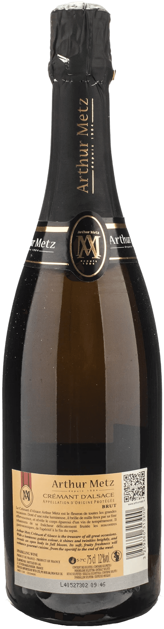 Arthur Metz Cremant d'Alsace Brut 2022