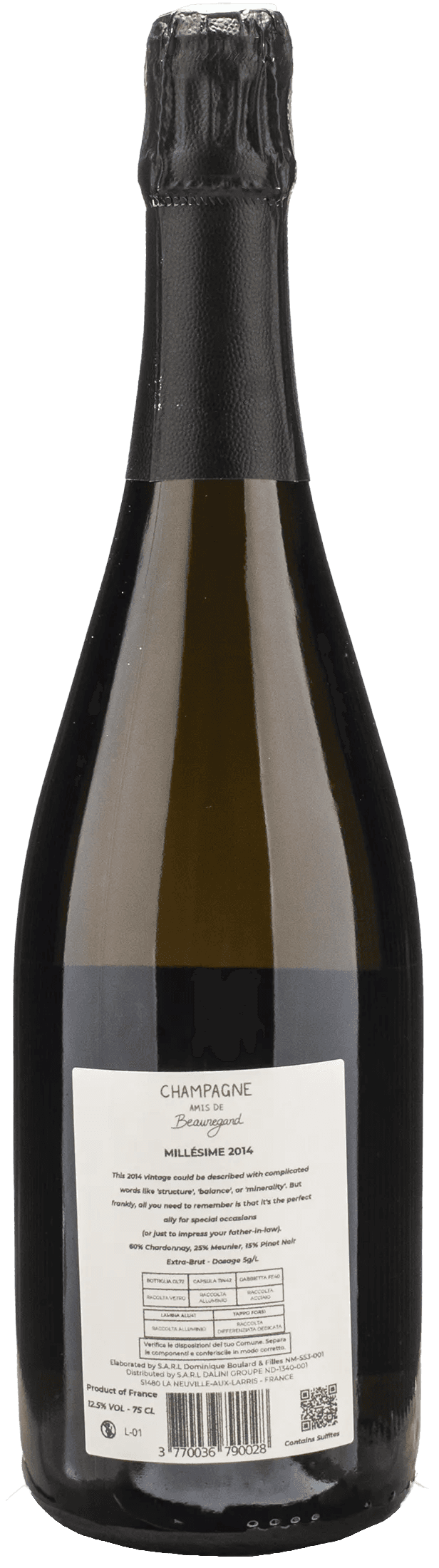 Amis de Beauregard Champagne Millesime 2014