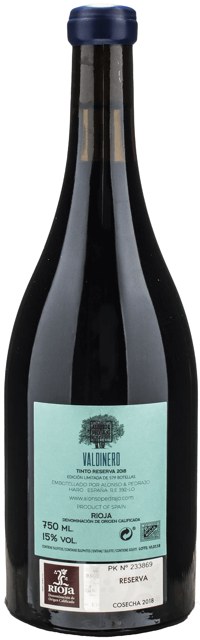 Alonso & Pedrajo Valdinero Reserva 2018