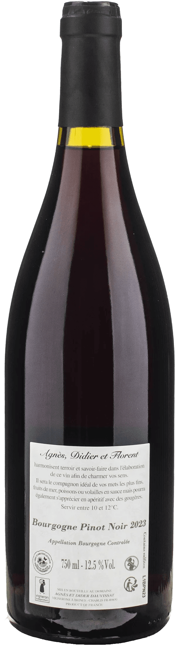 Agnes et Didier Dauvissat Bourgogne Pinot Noir 2023