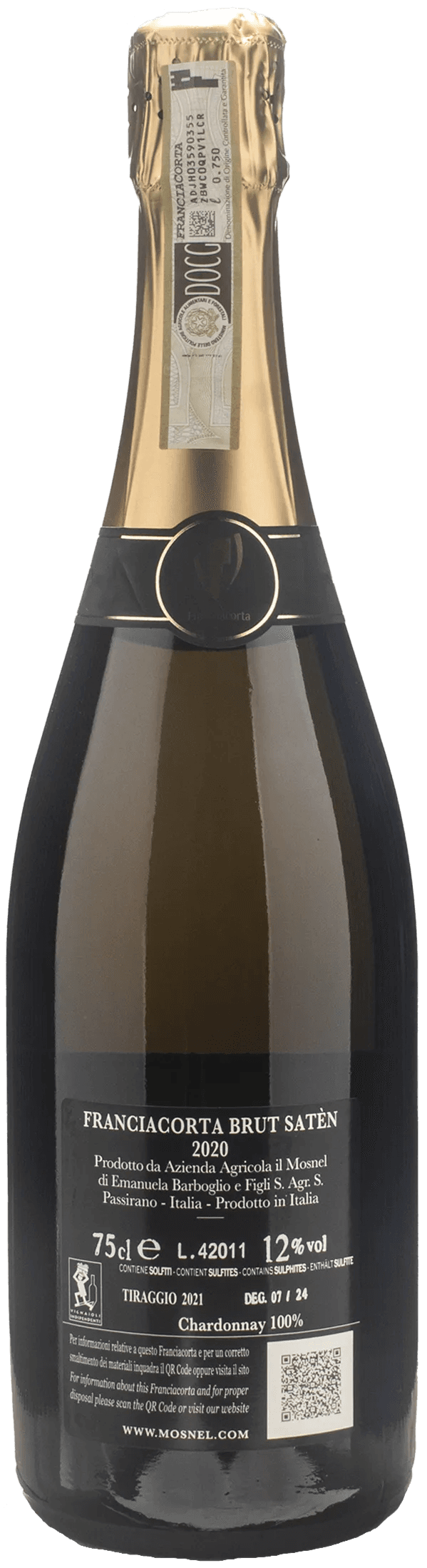 Mosnel 1836 Franciacorta Saten Brut Chardonnay 2020