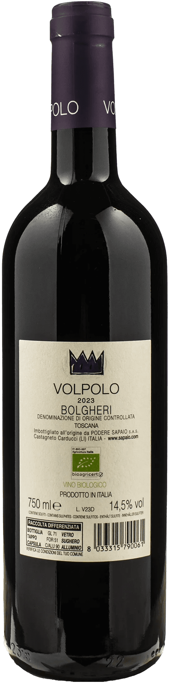 Sapaio Bolgheri Volpolo 2023