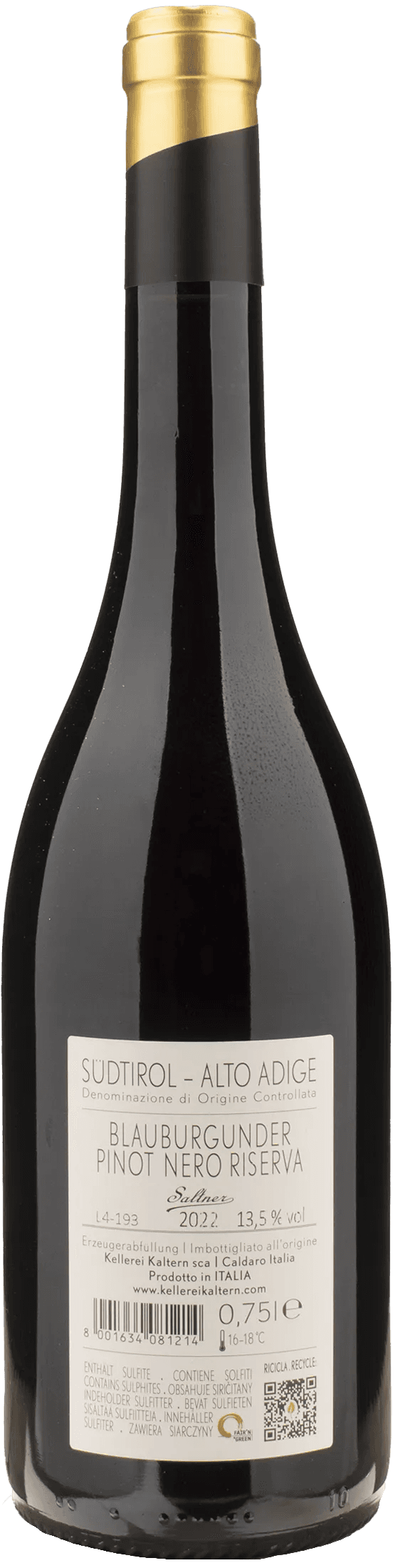 Caldaro Pinot Nero Riserva Saltner 2022