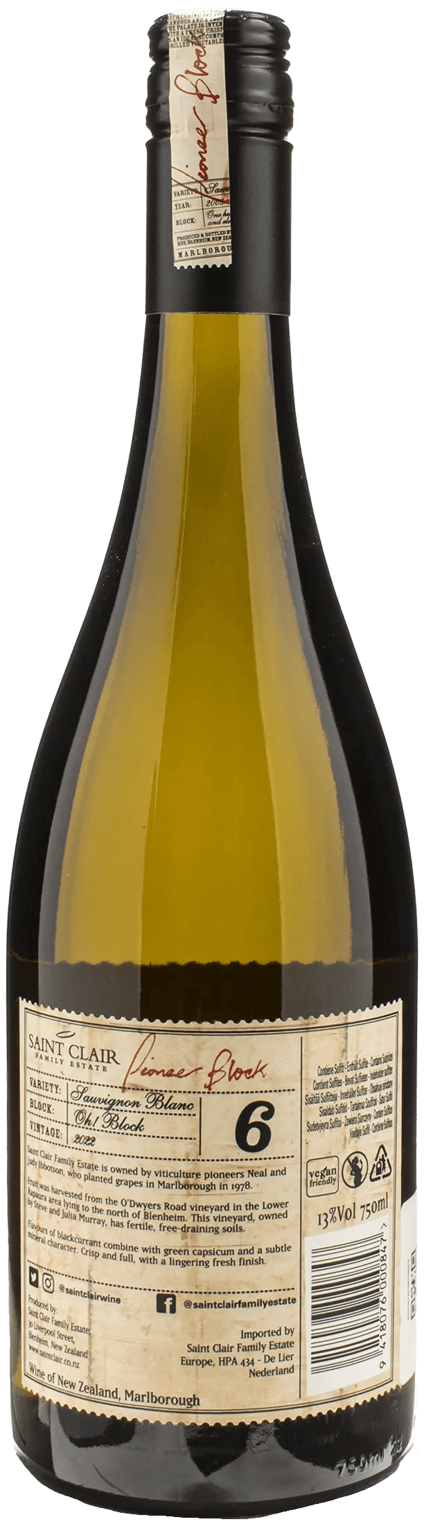 Saint Clair Sauvignon Blanc Pioneer Block 6 2022