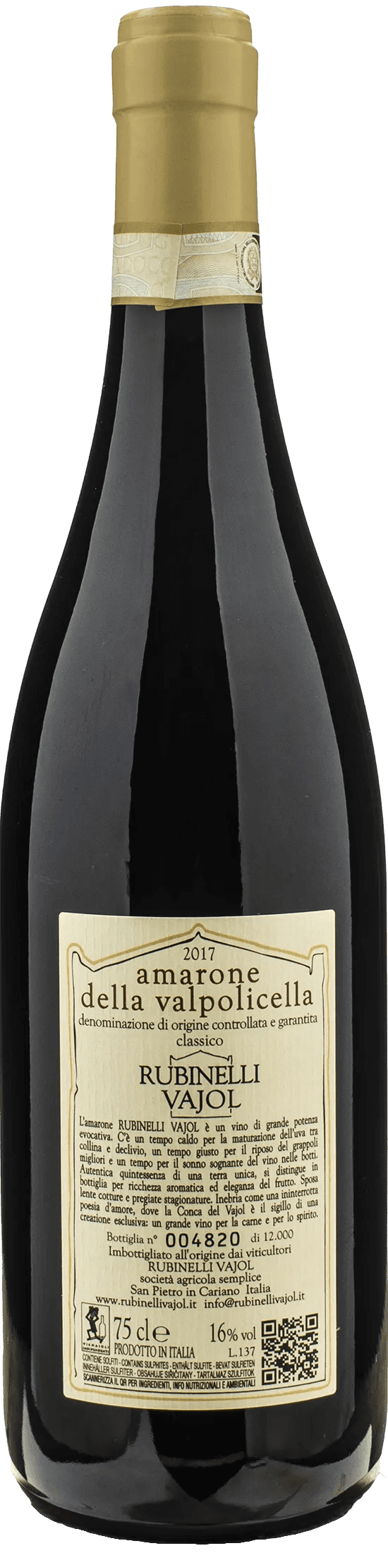 Rubinelli Amarone della Valpolicella Classico 2017