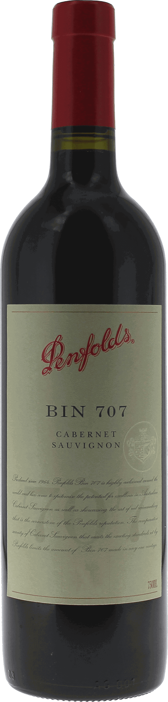 Penfolds Bin 707 Cabernet Sauvignon Australie, 2010