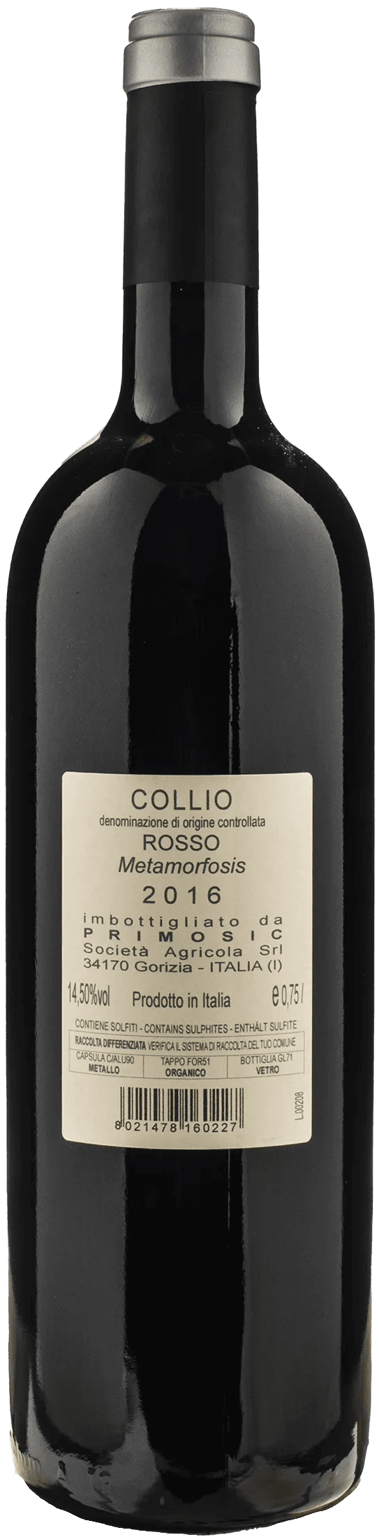 Primosic Collio Rosso Metamorfosis 2016