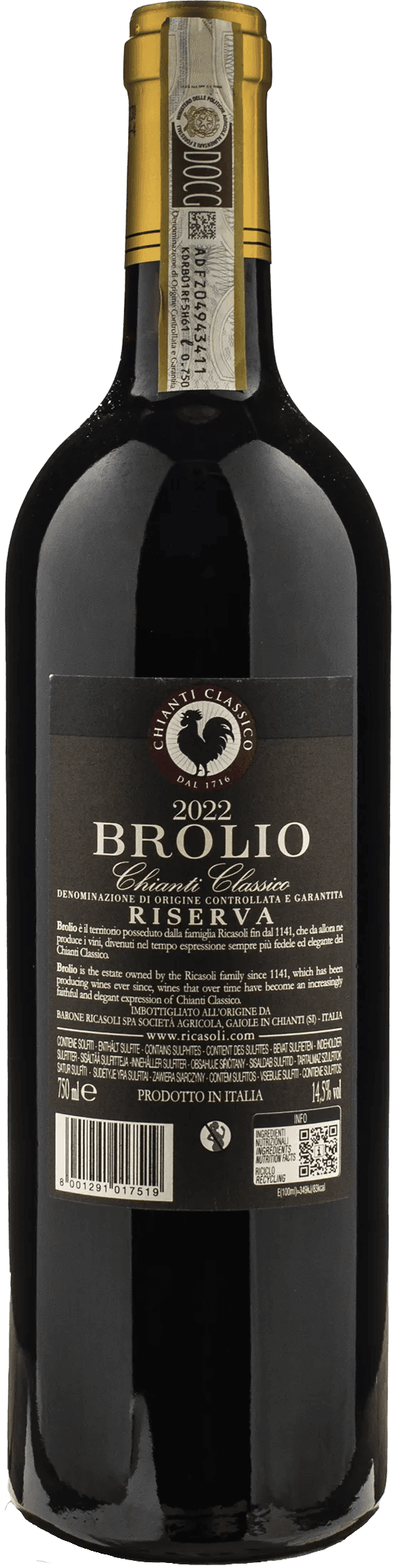 Ricasoli 1141 Chianti Classico Riserva Brolio 2022
