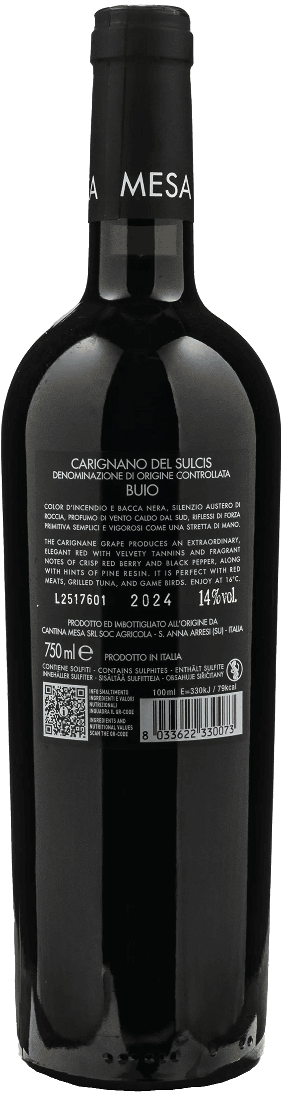 Mesa Carignano del Sulcis Buio 2024