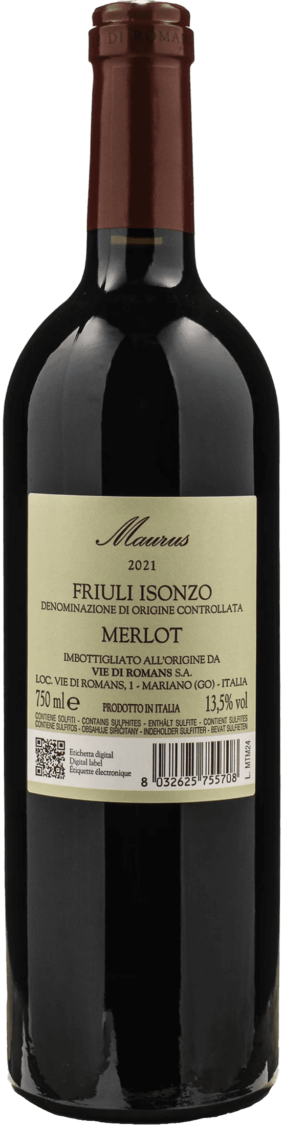 Vie di Romans Maurus Merlot 2021