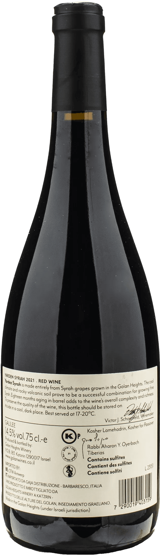 Golan Heights Winery Yarden Syrah 2021