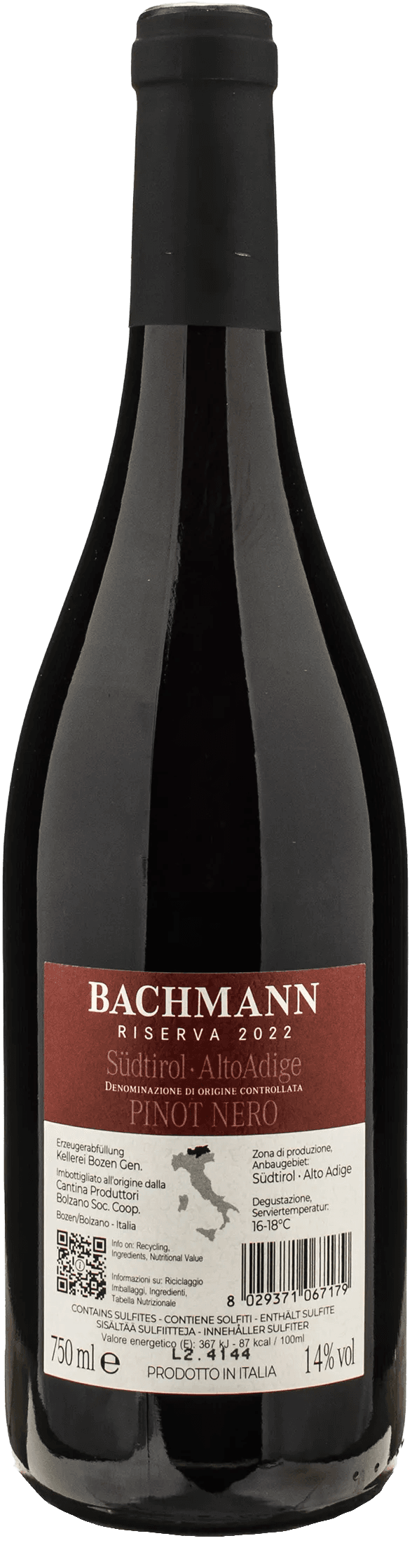 Kellerei Bozen Bachmann Pinot Nero Riserva 2022