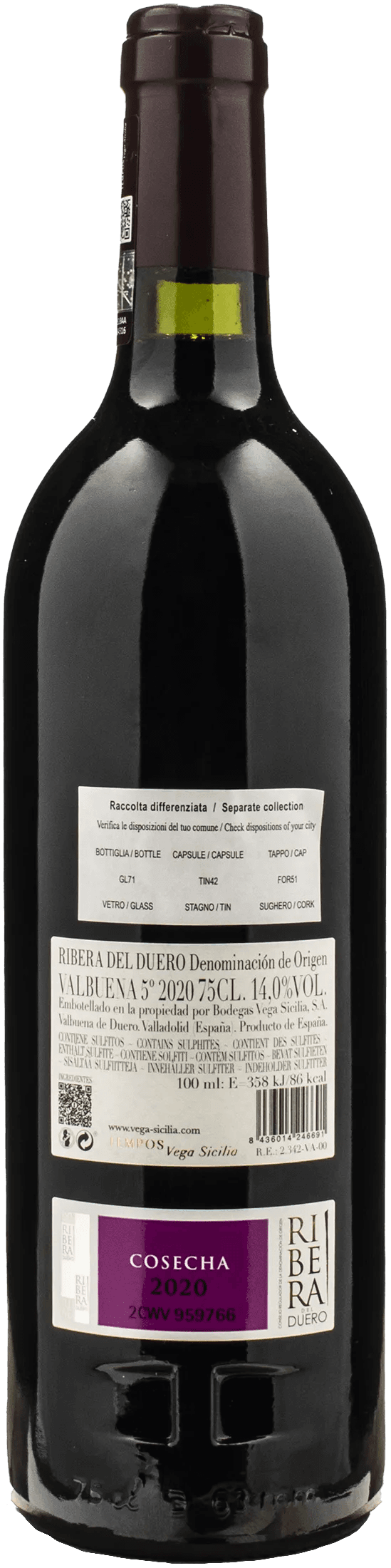 Vega Sicilia Ribera del Duero Valbuena 5° 2020