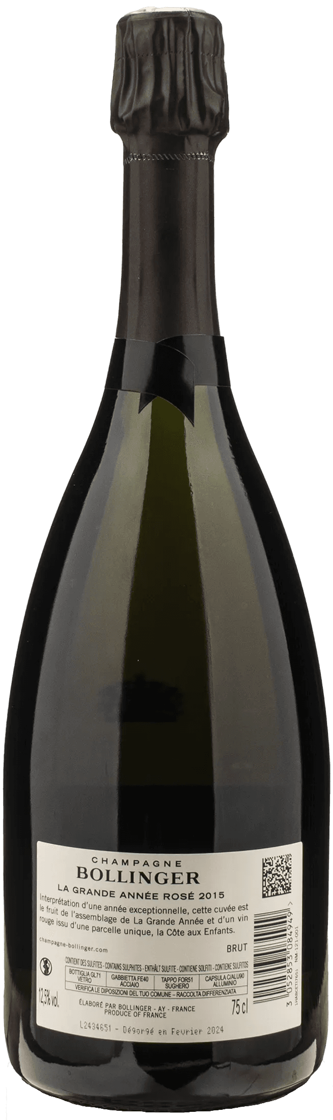 Bollinger Champagne La Grande Annee Rosè Brut 2015
