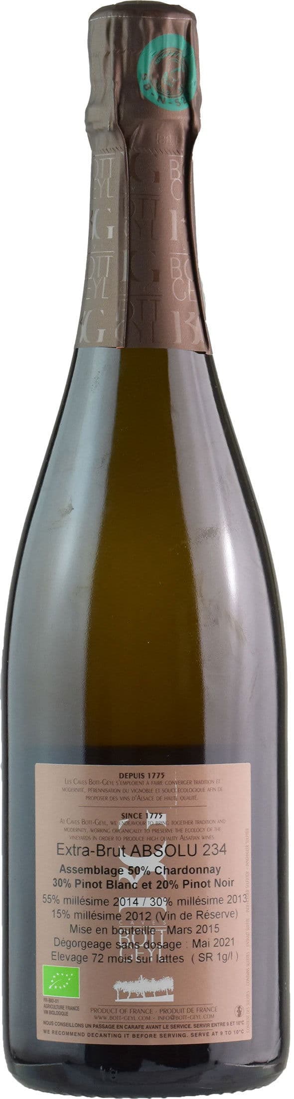 Domaine Bott Geyl Cremant d'Alsace L'Absolu Extra Brut
