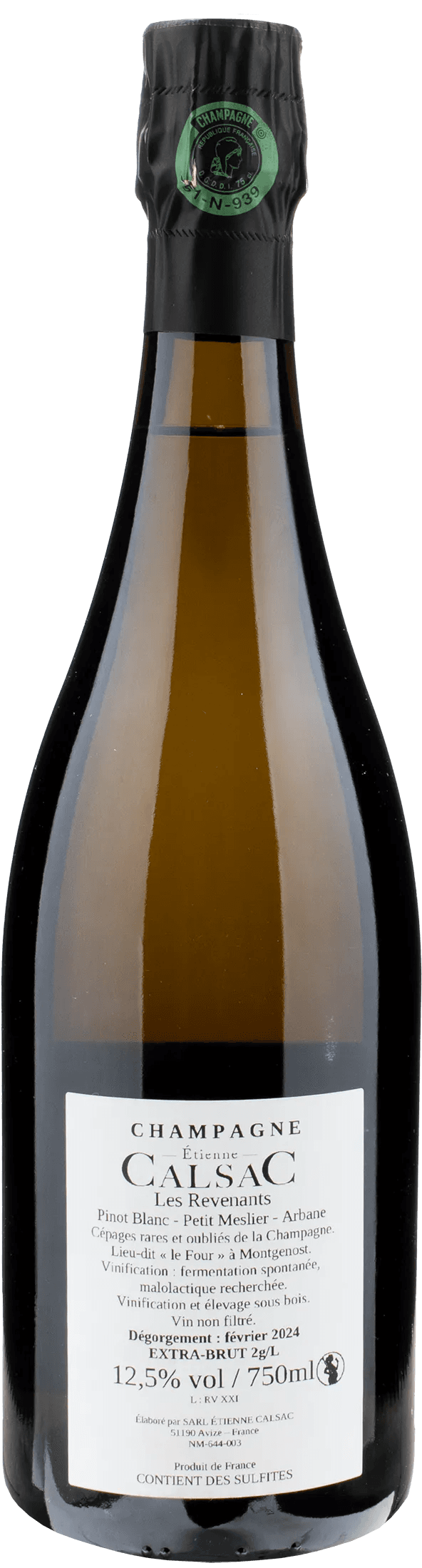 Etienne Calsac Champagne Les Revenants Extra Brut