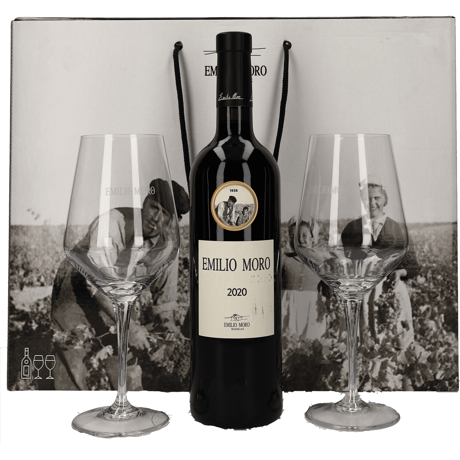 Emilio Moro giftbox met 2 Glazen en Kurkentrekker