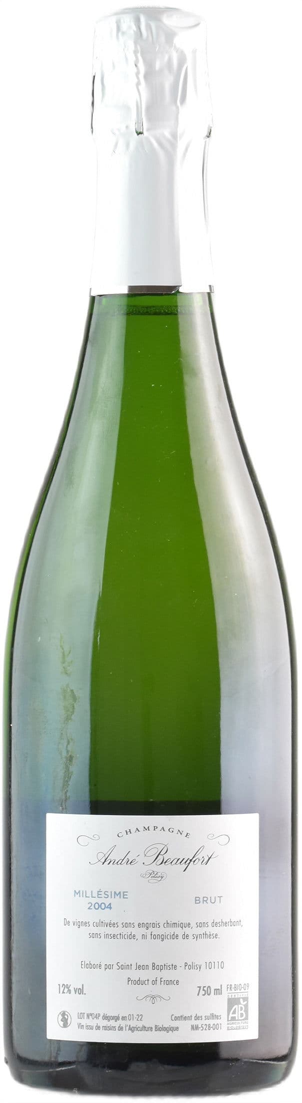 Andre Beaufort Champagne Polisy Brut Millesime 2004
