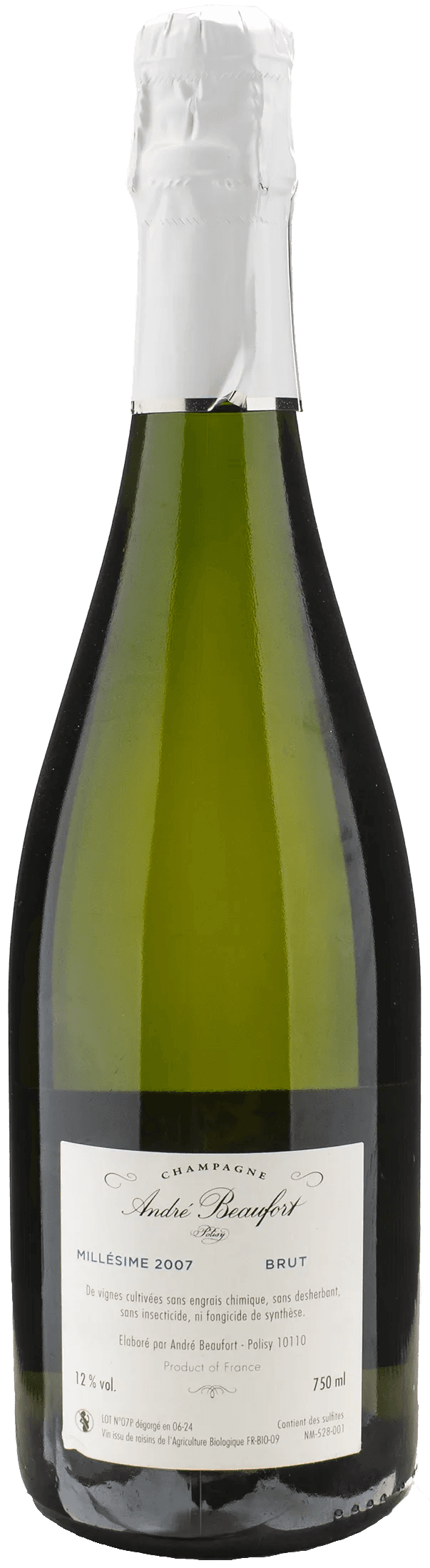 Andre Beaufort Champagne Polisy Brut Millesime 2007