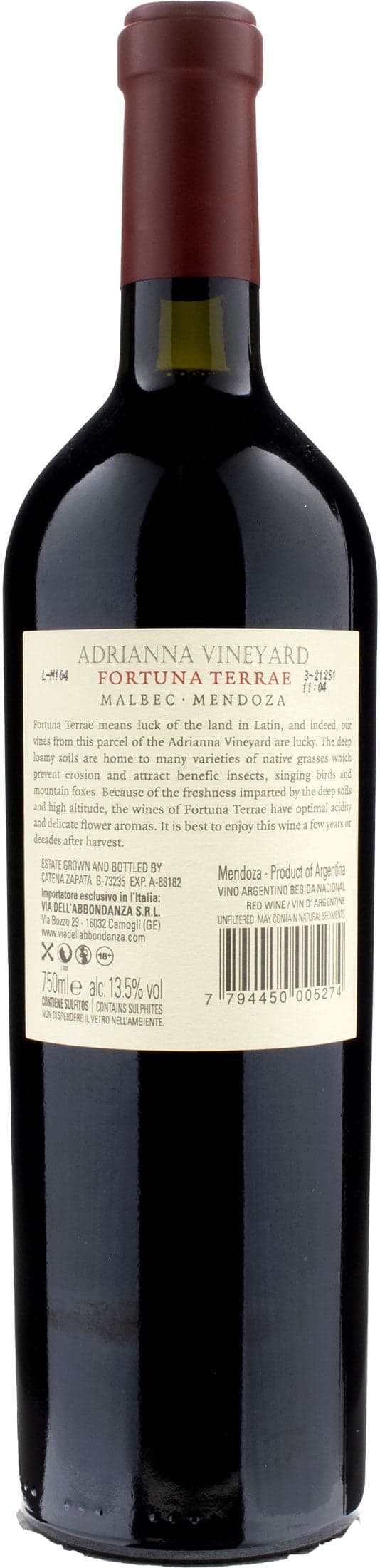 Catena Zapata Adrianna Vineyard Fortuna Terrae Malbec 2018