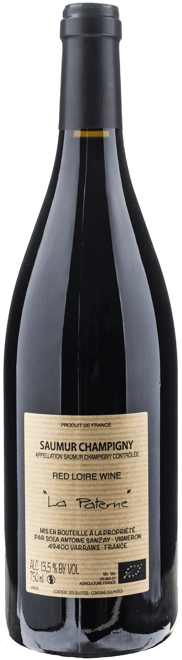 Antoine Sanzay Saumur Champigny La Paterne Rouge 2022