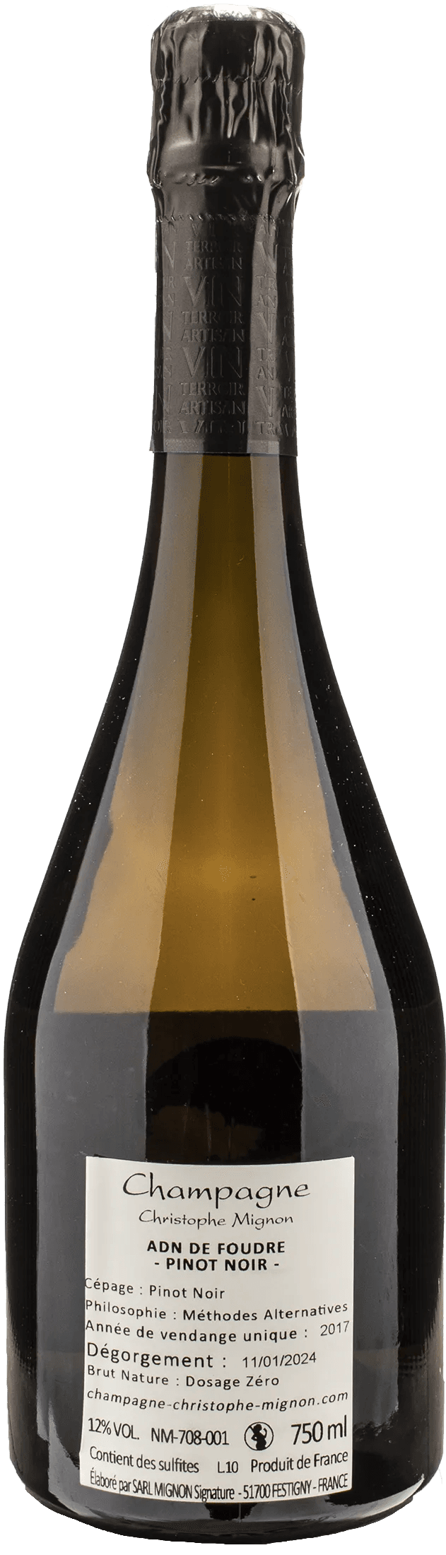 Christophe Mignon Champagne Adn de Foudre Pinot Noir Brut Nature